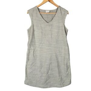 Columbia Summer Chill Dress Medium Green Organic Cotton Mini Sleeveless Belted